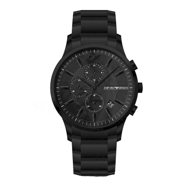 Emporio Armani Renato Black Stainless Steel Black Dial Chronograph Quartz Watch for Gents - AR11275