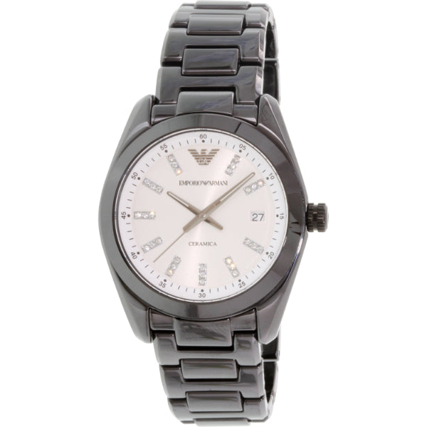 EMPORIO ARMANI Dress Black Stainless Steel White Dial Quartz Watch for Ladies - AR1494