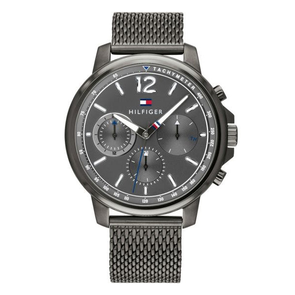 Tommy Hilfiger London Grey Mesh Bracelet Grey Dial Chronograph Quartz Watch for Gents - 1791530