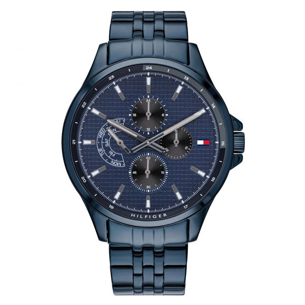 Tommy Hilfiger Shawn Blue Stainless Steel Blue Dial Quartz Watch for Gents - 1791618