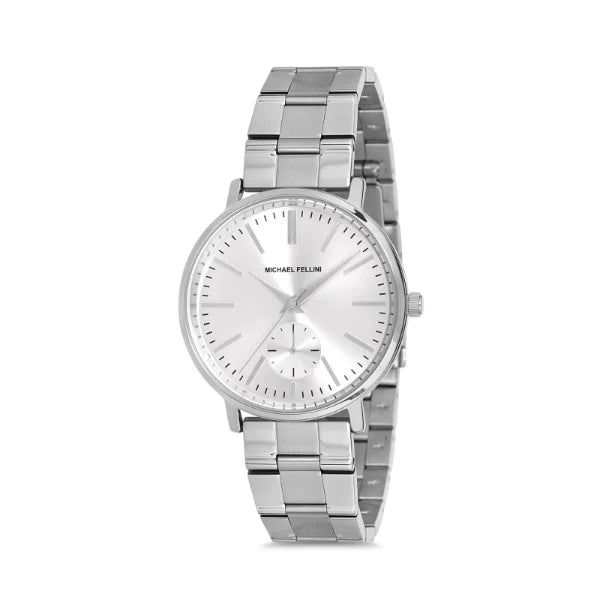 Michael Fellini Silver Stainless Steel Silver Dial Quartz Watch for Ladies - MF2232-1