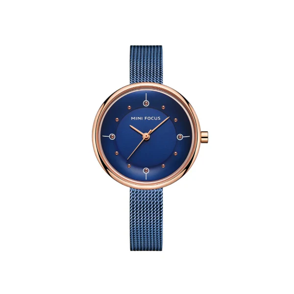 Mini Focus Blue Mesh Bracelet Blue Dial Quartz Watch for Ladies - MF0274L-04