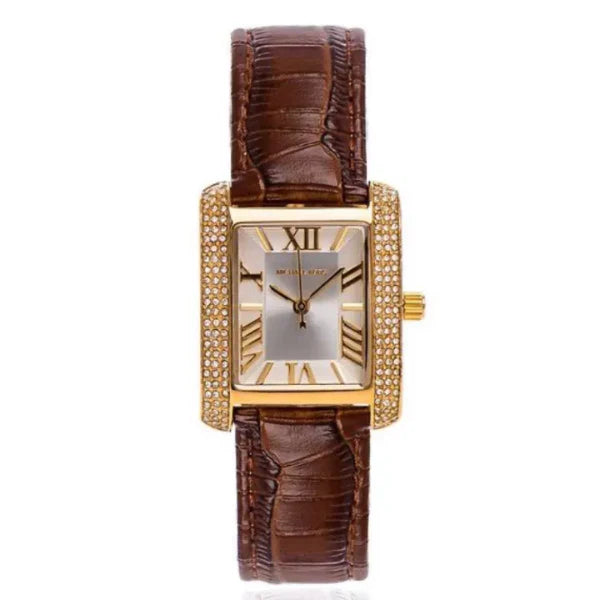 Michael Kors Emery Brown Leather Strap White Dial Quartz Watch for Ladies - MK2335