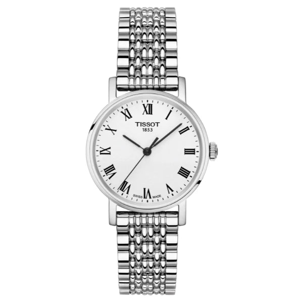 Tissot T-Classic Silver Stainless Steel White Dial Quartz Watch for Ladies - T109.210.11.033.00