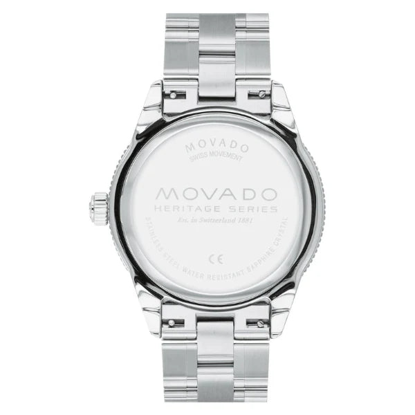 Movado Heritage Silver Stainless Steel Blue Dial Quartz Watch for Gents - 3650094 - watchsmith - pakistan
