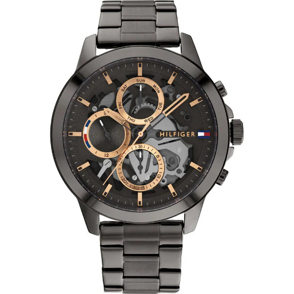 Tommy Hilfiger Henry Grey Stainless Steel Grey Dial Chronograph Quartz Watch for Gents - 1710479