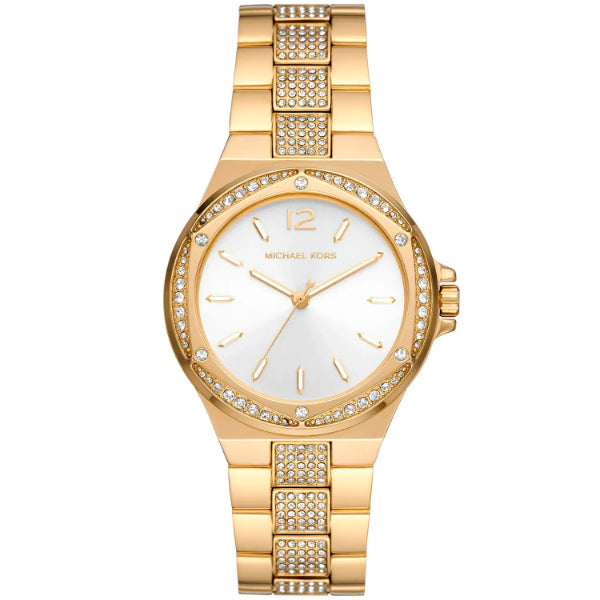 Michael Kors Lennox Gold Stainless Steel Silver Dial Quartz Watch for Ladies - MK-7361