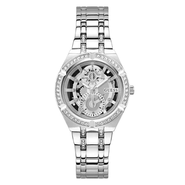 Guess Silver Stainless Steel Silver Dial Quartz Watch for Ladies - GW0604L1