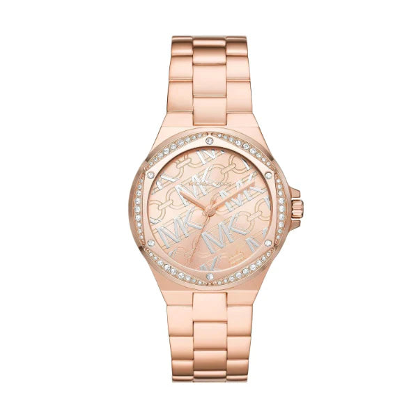 Michael Kors Lennox Rose Gold Stainless Steel Rose Gold Dial Quartz Watch for Ladies - MK7405