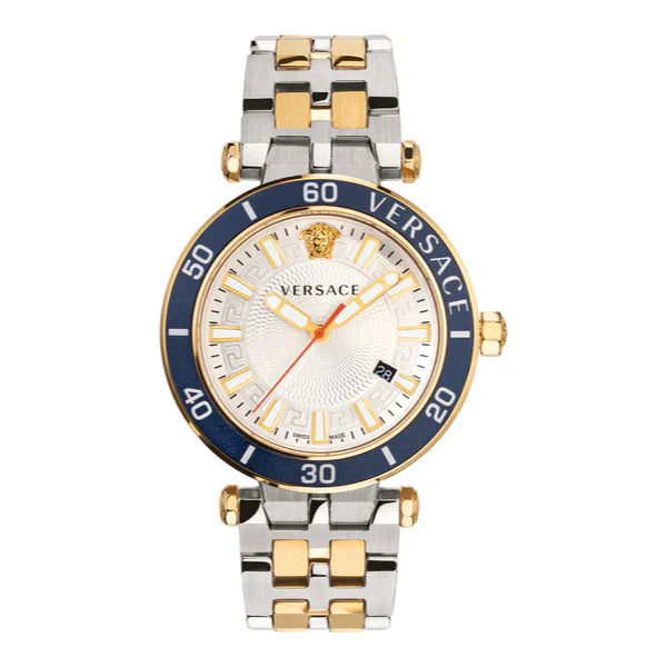 Versace Greca Sport Silver Stainless Steel White Dial Quartz Watch for Gents - VEZ300521