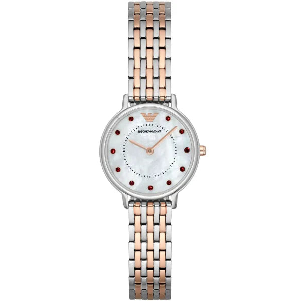 Emporio Armani Dress Two-tone Stainless Steel Mother Of Pearl Dial Quartz Watch for Ladies - AR2515