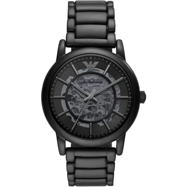 Emporio Armani Meccanico Black Stainless Steel Black Dial Automatic Watch for Gents - AR60045