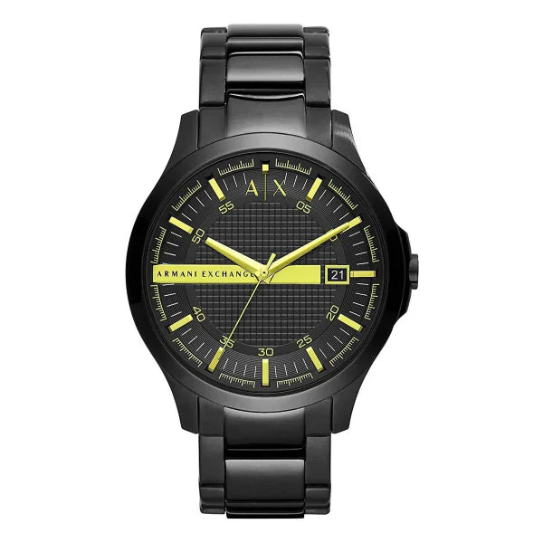 Armani Exchange Black Stainless Steel Black Dial Quartz Watch for Gents - AX2407