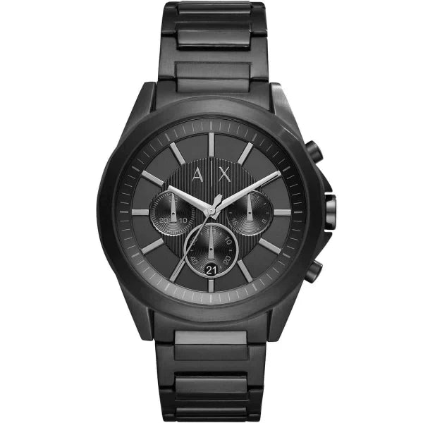 Armani Exchange Black Stainless Steel Black Dial Chronograph Quartz Watch for Gents - AX2601