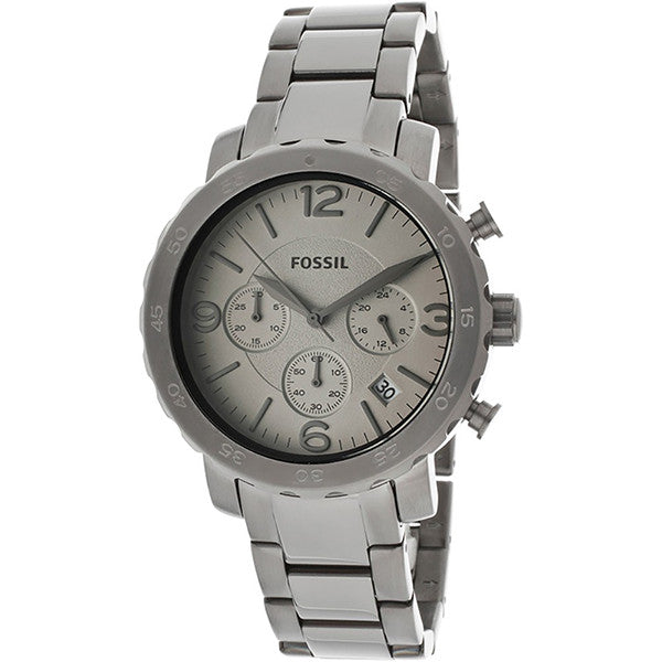 Fossil Natalie Grey Stainless Steel White Dial Chronograph Quartz Watch for Ladies - AM4421