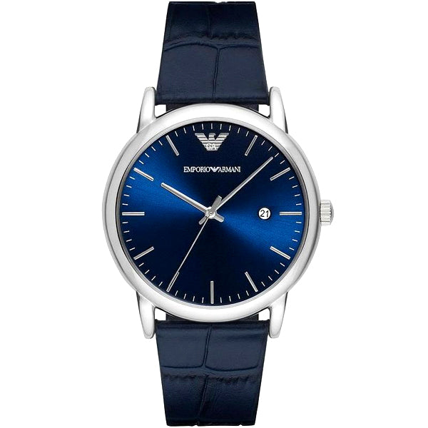 EMPORIO ARMANI Dress Blue Leather Strap Blue Dial Quartz Watch for Gents - AR2501