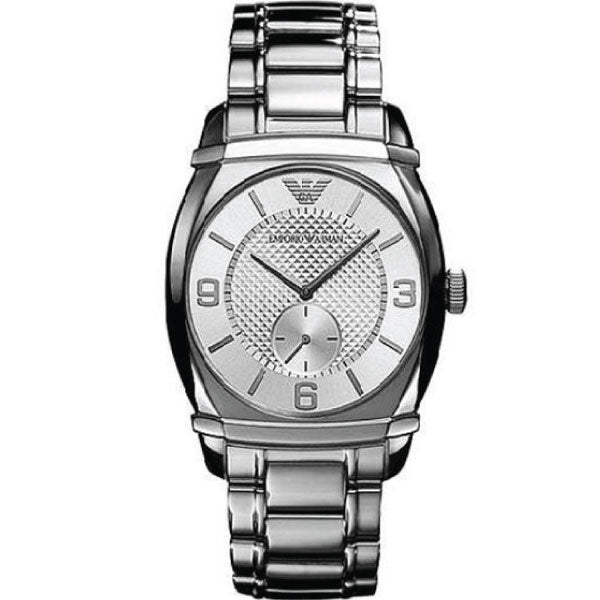 EMPORIO ARMANI Classic Silver Stainless Steel Silver Dial Quartz Watch for Ladies - AR0345