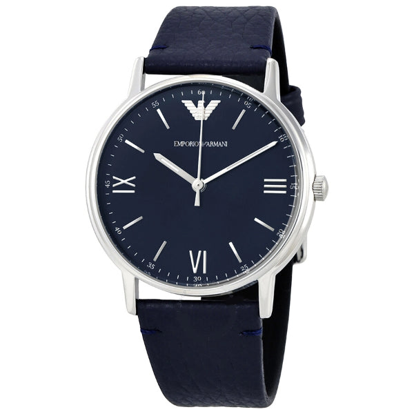 EMPORIO ARMANI Kappa Blue Leather Strap Blue Dial Quartz Watch for Ladies - AR11012