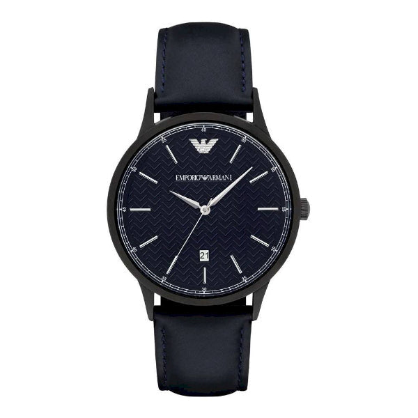 EMPORIO ARMANI Renato Dark Blue Leather Strap Dark Blue Dial Quartz Watch for Gents - AR2479