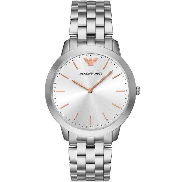 EMPORIO ARMANI Retro Silver Stainless Steel Silver Dial Quartz Watch for Ladies - AR2484