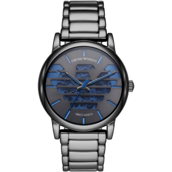 EMPORIO ARMANI Meccanico Silver Stainless Steel Two-Tone Dial Automatic Watch for Gents - AR60029