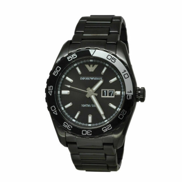 EMPORIO ARMANI Sportivo Black Stainless Steel Black Dial Quartz Watch for Gents - AR6049