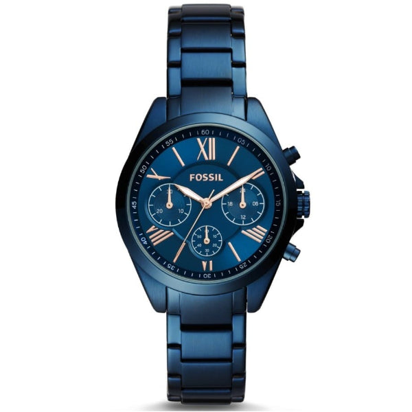 Fossil Courier Midsize Blue Stainless Steel Blue Dial Chronograph Quartz Unisex Watch - BQ3303