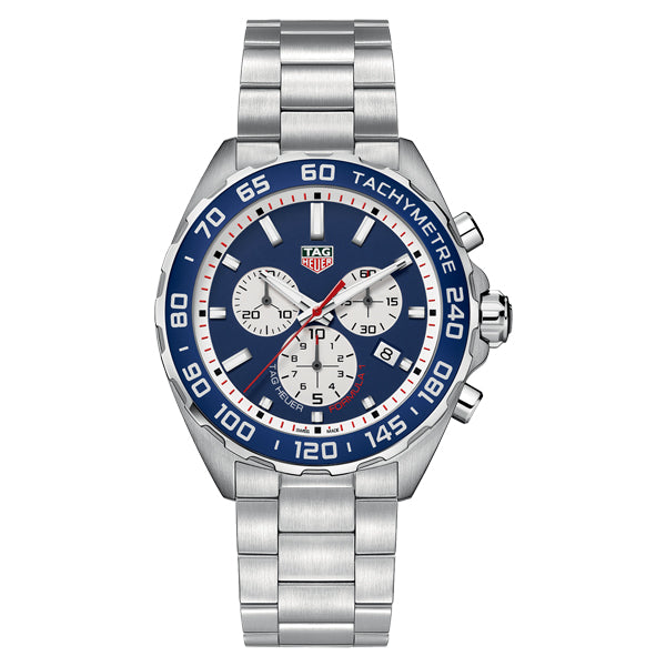 Tag Heuer Formula 1 Silver Stainless Steel Blue Dial Chronograph Quartz Watch for Gents - CAZ1018BA0842