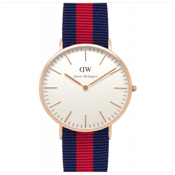 Daniel Wellington Classic Oxford Two-tone Nylon Strap White Dial Watch for Gents - DW00100001