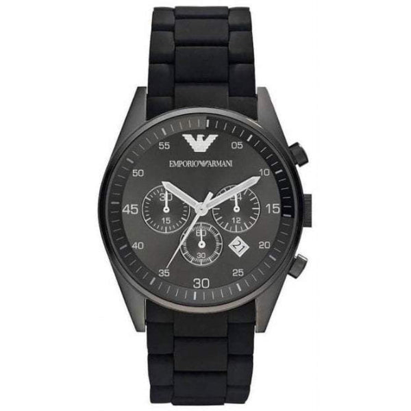 EMPORIO ARMANI Sportivo Black Stainless Steel Black Dial Chronograph Quartz Watch for Gents - EMPORIO ARMANI AR5889