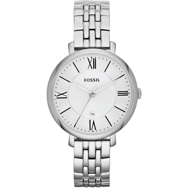 Fossil Jacqueline Silver Stainless Steel White Dial Quartz Watch for Ladies - ES3433