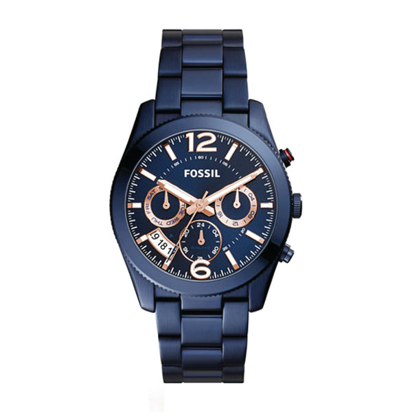 Fossil Perfect Boyfriend Blue Stainless Steel Blue Dial Chronograph Quartz Watch for Ladies - ES4093