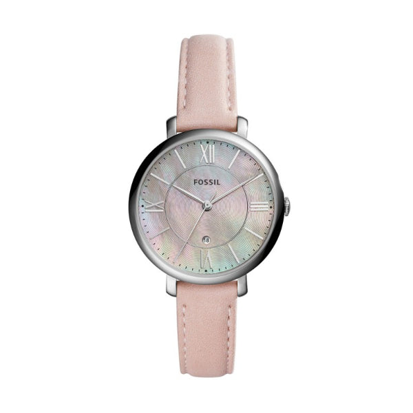 Fossil Jacqueline Pink Leather Strap Mother of pearl Dial Quartz Watch for Ladies - ES4151