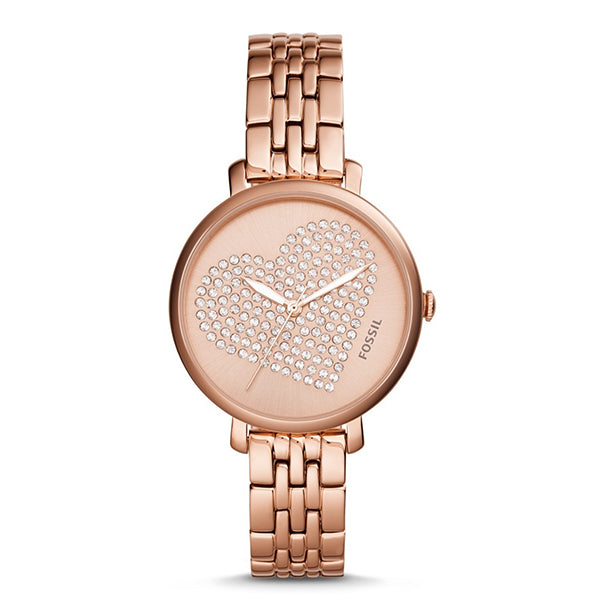 Fossil Jacqueline Rose Gold Stainless Steel Rose Gold Dial Quartz Watch for Ladies - ES4350