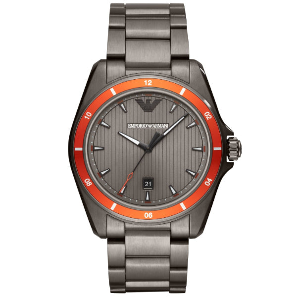 EMPORIO ARMANI Sigma Grey Stainless Steel Grey Dial Quartz Watch for Gents - EMPORIO ARMANI AR 11178