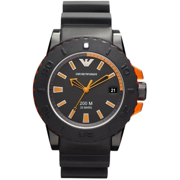 EMPORIO ARMANI Sportivo Black Silicone Strap Grey Dial Quartz Watch for Gents - EMPORIO ARMANI AR5969