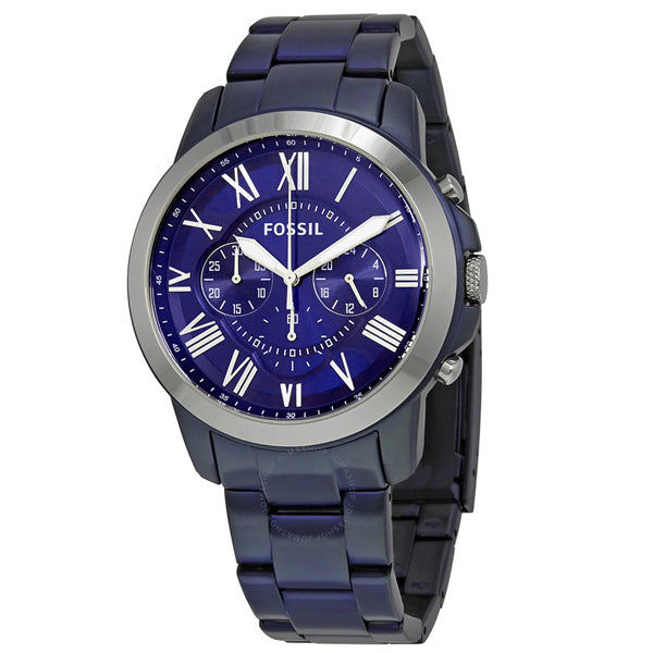 Fossil Grant Blue Stainless Steel Blue Dial Chronograph Quartz Watch for Gents - FS5230