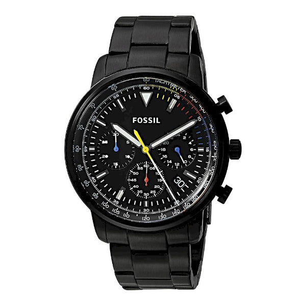 Fossil Goodwin Black Stainless Steel Black Dial Chronograph Quartz Watch for Gents - FS5413