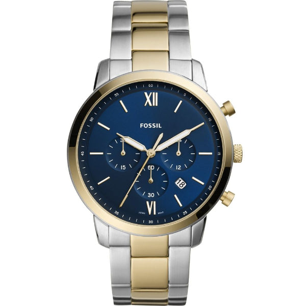 Fossil Neutra Two-tone Stainless Steel Blue Dial Chronograph Quartz Watch for Gents - FS5706