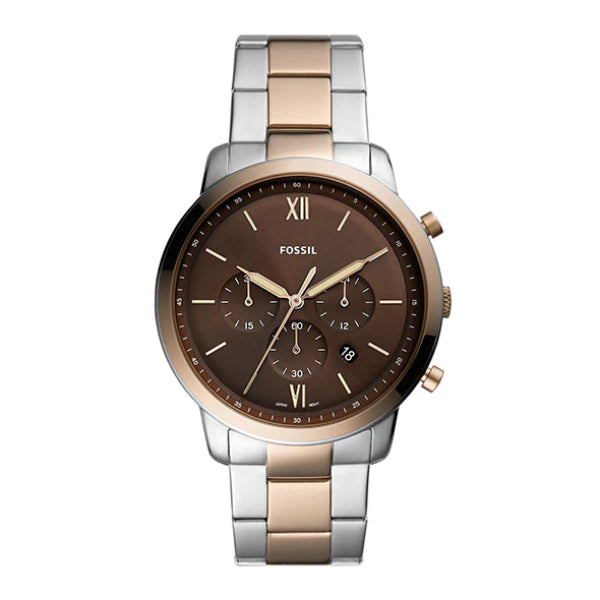 Fossil Neutra Two-tone Stainless Steel Brown Dial Chronograph Quartz Watch for Gents - FS5869