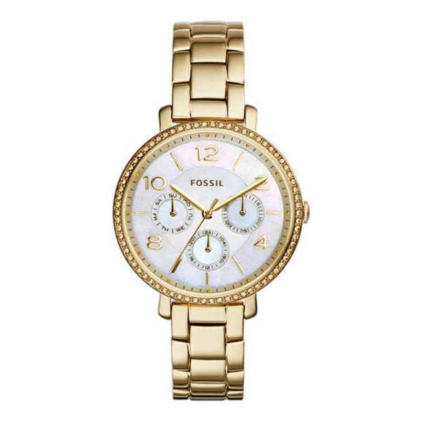 Fossil Jacqueline Gold Stainless Steel Mother Of Pearl Dial Quartz Watch for Ladies - ES3756