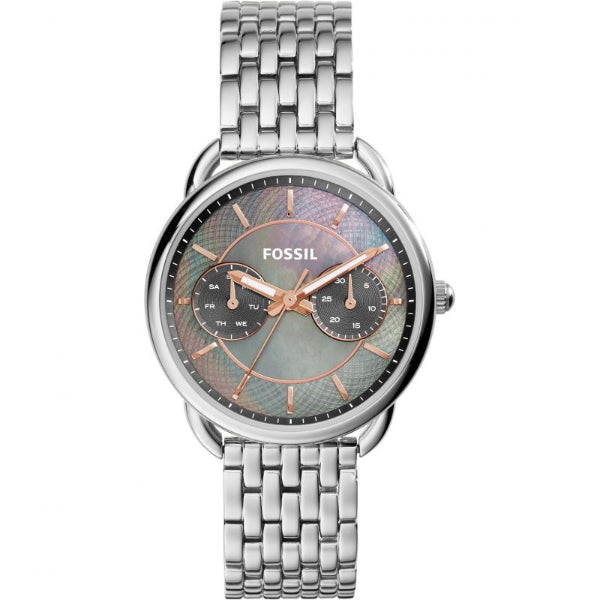 Fossil Tailor Silver Stainless Steel Mother of pearl Dial Quartz Watch for Ladies - ES3911