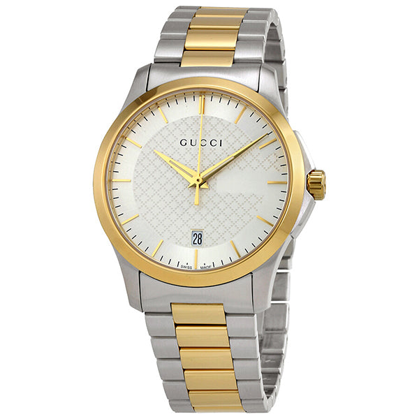 Gucci G-Timeless Two-tone Stainless Steel Silver Dial Quartz Watch for Gents- GUCCI YA126474