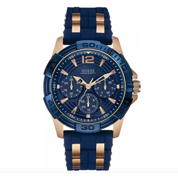 Guess Delta Blue Silicone Strap Blue Dial Quartz Watch for Gents - GW0051G3