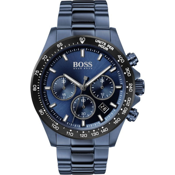 HUGO BOSS Hero Sport Lux Blue Stainless Steel Blue Dial Chronograph Quartz Watch for Gents - HUGO BOSS 1513758