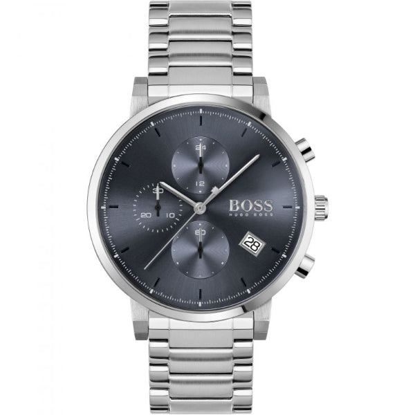 HUGO BOSS Integrity Silver Stainless Steel Blue Dial Chronograph Quartz Watch for Gents - HUGO BOSS 1513779