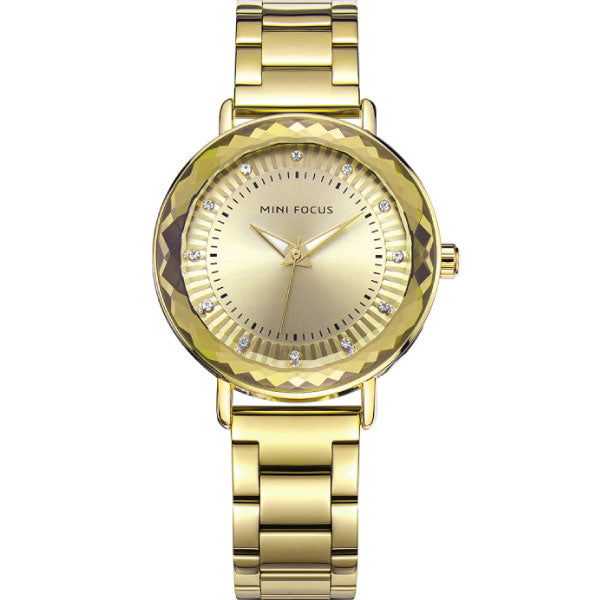 Mini Focus Gold Stainless Steel Gold Dial Quartz Watch for Ladies - MF0040L-01