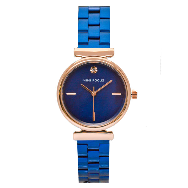 Mini Focus Blue Stainless Steel Blue Dial Quartz Watch for Ladies - MF0309L-04