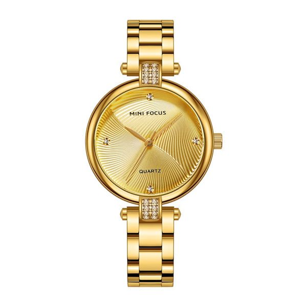 Mini Focus Gold Stainless Steel Gold Dial Quartz Watch for Ladies - MF0310L-02