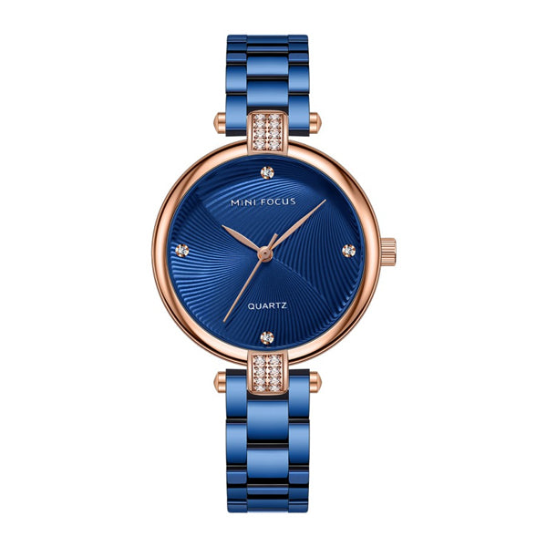 Mini Focus Blue Stainless Steel Blue Dial Quartz Watch for Ladies - MF0310L-04